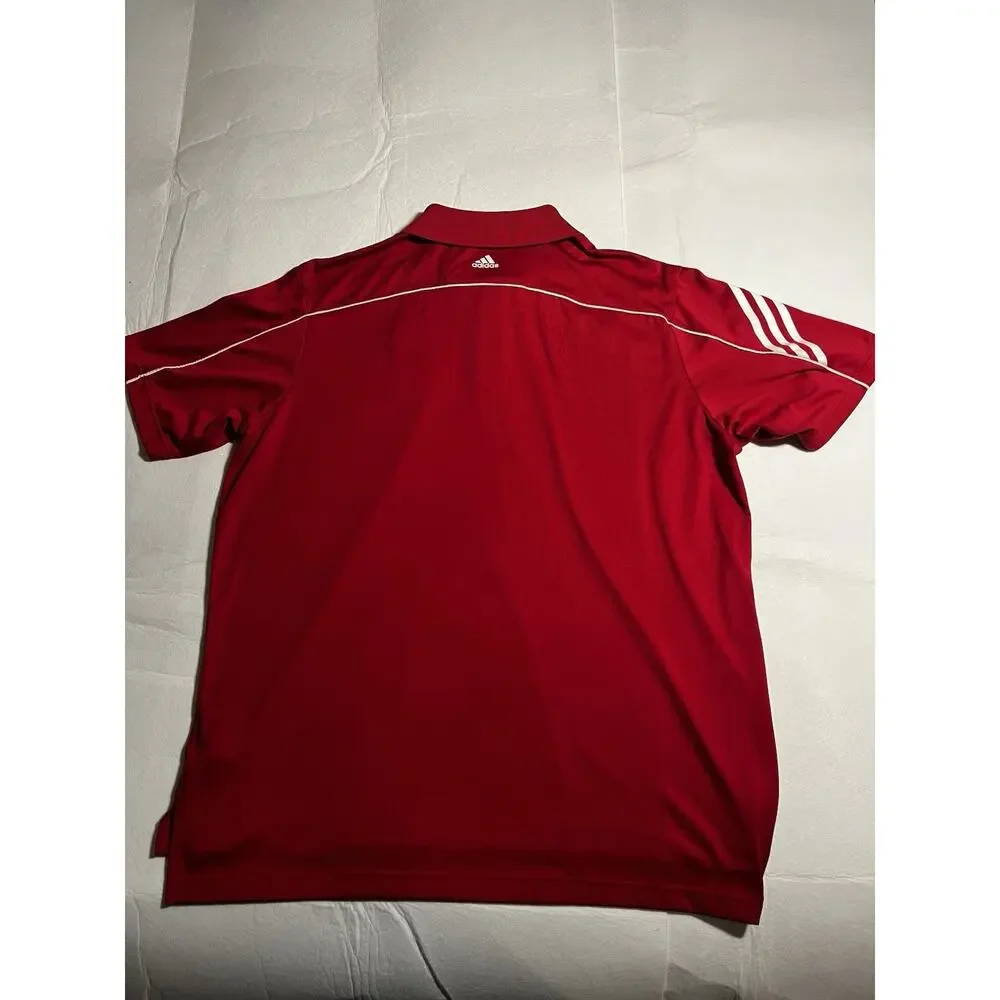 Adidas Brickyard Crossing Golf Polo Men’s XL Red Climacool 3 Stripe Indianapolis